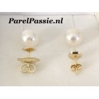 Zuidzee pareloorbellen gouden 9-10mm witte zoutwaterparels 14k mag ook met witgouden oorhaken JKA of brissuren y