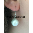 Zuidzee pareloorbellen, barok rond 14 mm zoutwaterparels y