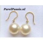 Grote Zuidzee pareloorbellen echte zoutwater witgouden of geelgouden hangers of stekers  y