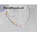 Munt parelcollier zoetwater parelketting 11mm  Goud op zilver JKa design slot y