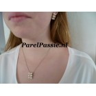 Parelset roze parels zoetwaterparel ketting oorknoppen kleine parels grote sieraden