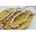 Verkocht Parelset *donkerroze parelketting armband oorknoppen 7mm y