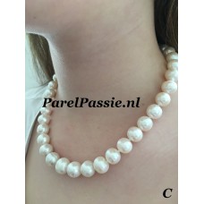 Parelset ketting armband grote 10mm -12mm zoetwaterparels 44cm 20cm magneet slot ..