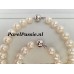 Parelset ketting armband zoetwaterparels grote ronde parels 10mm 43cm 18cm  y