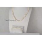 Verkocht Parelsieraden set goud zoetwater parels ca. 7 - 9mm 14k extra lang 50cm 20cm