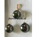 Tahiti parelset pauw groene ca. 10mm zoutwaterparels 14k fijn gouden oorbellen hangers  y