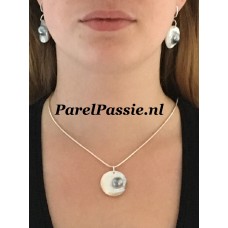 Parelsieraden mabe parelset 3 x 25 mm uit een zuidzee oester y