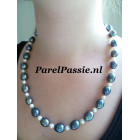 Parelketting 4mm en 9-10mm zoetwaterparels pauw wit 50cm  y