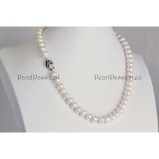 Parels parelketting bouton vorm 7mm bij 9 mm zoetwater 45cm  y