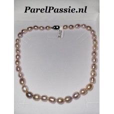 Aanbieding tot 31-12-2025 Roze / lila zoetwater parelketting druppel parels  y+