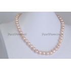 Roze parelketting 9mm 10mm luster zoetwaterparels 43cm prachtig luster ..