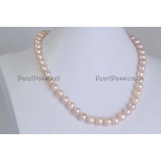 Roze parelketting 9mm 10mm luster zoetwaterparels 43cm prachtig luster y