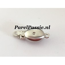 Witgouden slot met 2 diamanten sluiting  8mm JKa 14  parelketting snoer parels gratis knopen ,,