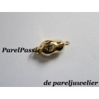 Veiligheidsslot voor parelketting of parelsnoer zilver verguld nuggetslot barok vorm, JKa 925  y.