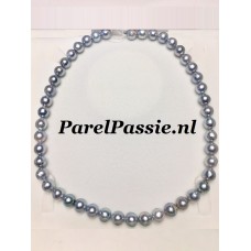 Akoya parelsnoer grijs blauw tone zoutwaterparels 8,5-9mm op maat service mogelijk  y
