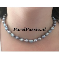 Akoya parelsnoer blauw grijze barok 8mm 9 mm zoutwater losse parels knopen als optie y