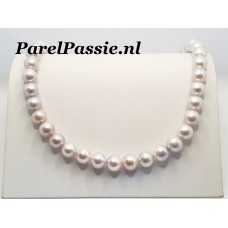 Parelsnoer geregen wit licht grijze zoetwater los 11mm 40cm  wij knopen ook als optie  y