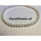 Kleine zoetwaterparels wit 4mm parelsnoer 4 mm geregen op draad 41cm y