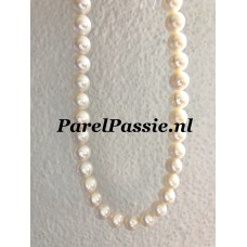 Parelsnoer mooie zoetwaterparels wit 8mm - 9 mm echte ronde parels y