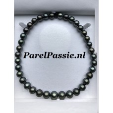 Tahiti parelsnoer * zwarte zoutwaterparels 11- 14mm ronde max. ca. 48cm  y.