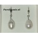 Grote lange zoetwater pareloorbellen witte ca. 10mm x 16mm, zilver 925 y+