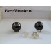 Zwarte pareloorbellen Tahiti  oorknoppen zoutwater oorstekers ca. 7.7mm zilver 925 ..