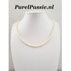 Akoya parelsnoer 5.5 mm zoutwater room wit 40cm knopen optie met slot max ca. 48cm  y