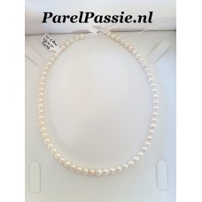 Akoya Japan parelsnoer 5mm zoutwater ronde wit 5 - 6mm  4.6mm - 5.8mm los geregen 33cm  y