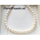 Parelsnoer Zoetwaterparels mooie grote parels 11mm AA+  zonder slot geregen  y