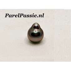 Tahiti parel zwart pauw diepe kleur 11mm x 13mm  zoutwater semi druppel  y