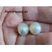 Zuidzeeparel Australische witte barok rond 12mm - 13.2mm zoutwater 2 st mooi voor in collier y0