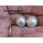 Zuidzeeparel Australische wit iets platinum barok rond 12mm - 13mm zoutwater 2 st Paar y0 Zuidzeeparel Australische wit iets platinum barok rond 12mm - 13mm zoutwater 2 st Paar y0