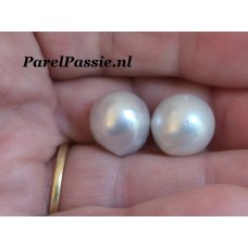 Zuidzeeparel Australische wit iets platinum barok rond 12mm - 13mm zoutwater 2 st Paar y0 Zuidzeeparel Australische wit iets platinum barok rond 12mm - 13mm zoutwater 2 st Paar y0