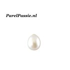 Parels losse wit 10-11mm druppel prijs per stuk voor parelhanger half geboord AAA  y+