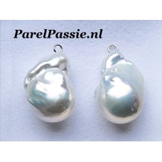 Super grote zoetwaterparel barok druppels Edison wit 14mm x 23mm 15mm x 24mm paar top luster ..