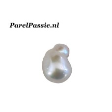 Grote zoetwaterparel barok losse 1 st. wit prachtig luster ca. 14 x 19mm geheel geboord  y-
