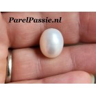 Grote zoetwaterparel druppel voor hanger wit room ca. 12 x 14mm losse half geboord  y