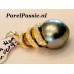 Tahiti luxe parel hanger zoutwater 12.4 x 15mm, zilver 925 goud verguld  y